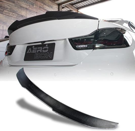 AeroBon Real Carbon Fiber Trunk Spoiler Compatible with 2015-2020 BMW F82 M4 Coupe Spoiler Wing (H Style)