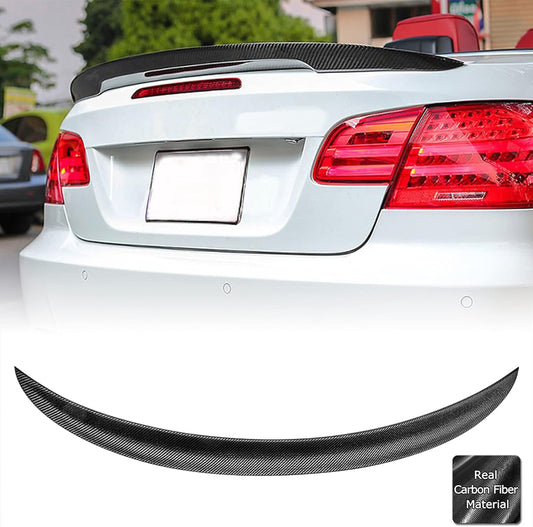 AeroBon Real Carbon Fiber Trunk Spoiler Compatible with 2007-2013 BMW 3 Series E93 Convertible E93 M3 Spoiler (P Style)