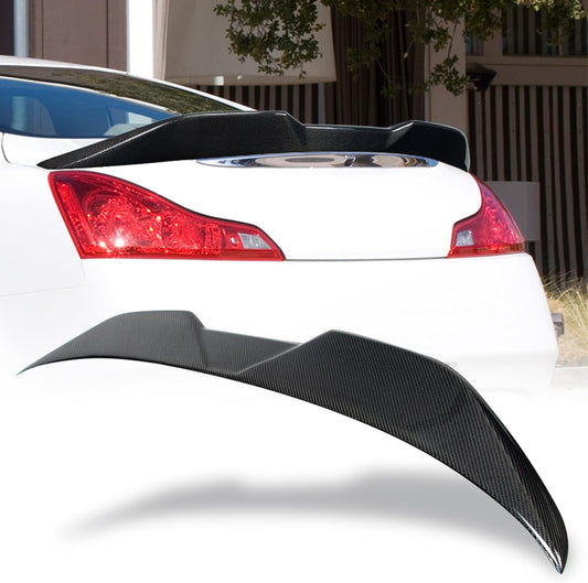 AeroBon Real Carbon Fiber Trunk Spoiler Compatible with 2008-2015 Infiniti G37 Coupe Spoiler 2-Door (MP Style 2024 Design)
