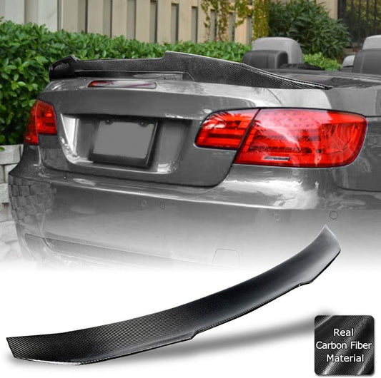 AeroBon Real Carbon Fiber Trunk Spoiler Compatible with 2007-2013 BMW 3 Series E93 Convertible E93 M3 Spoiler (H Style)