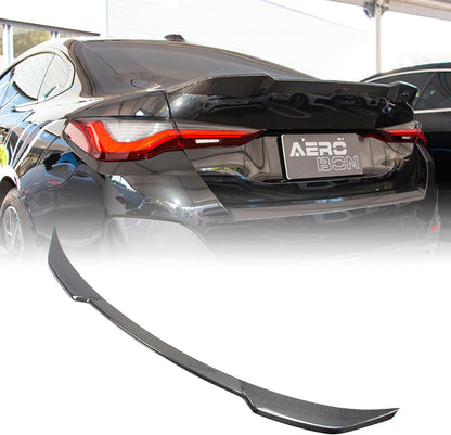 AeroBon Real Carbon Fiber Trunk Spoiler Compatible with 2021-2025 BMW 4 Series G26 Gran Coupe and G26 i4 Spoiler (G26 MP Style)