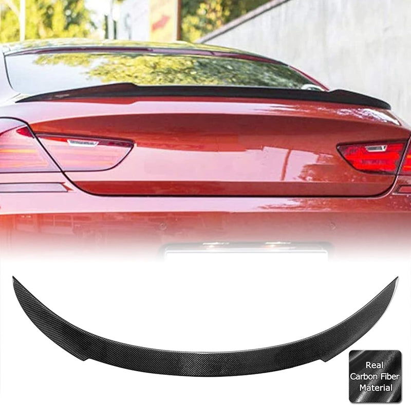 AeroBon Real Carbon Fiber Trunk Spoiler Compatible with 2012-2018 BMW 6-Series F06 M6 GC and F13 M6 Coupe (V Style)