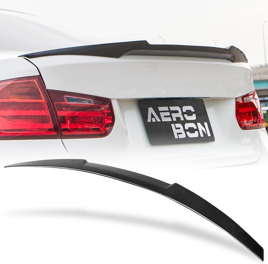 AeroBon Real Carbon Fiber Trunk Spoiler Compatible with 2013-2018 BMW 3 Series F30 Sedan F80 M3 Rear Spoiler (MV Style)