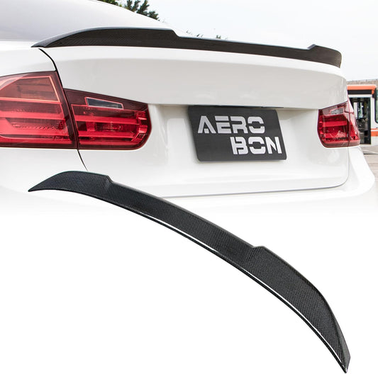 AeroBon Real Carbon Fiber Trunk Spoiler Compatible with 2013-2018 BMW 3 Series F30 Sedan F80 M3 Rear Spoiler (CS Style) Club Sport
