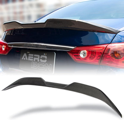 AeroBon Real Carbon Fiber Trunk Spoiler Compatible with 2014-2024 Infiniti Q50 Q50S Rear Spoiler (MP Style) Motorsport Performance