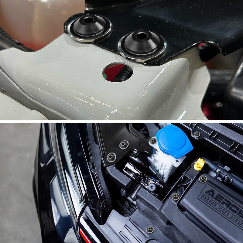 AeroBon Titanium Bolt Kit M6 x 20mm GR5 Button Head 18mm Head for Engine Bay Exterior Body Panels and Motorcycle Dress Up (Black)