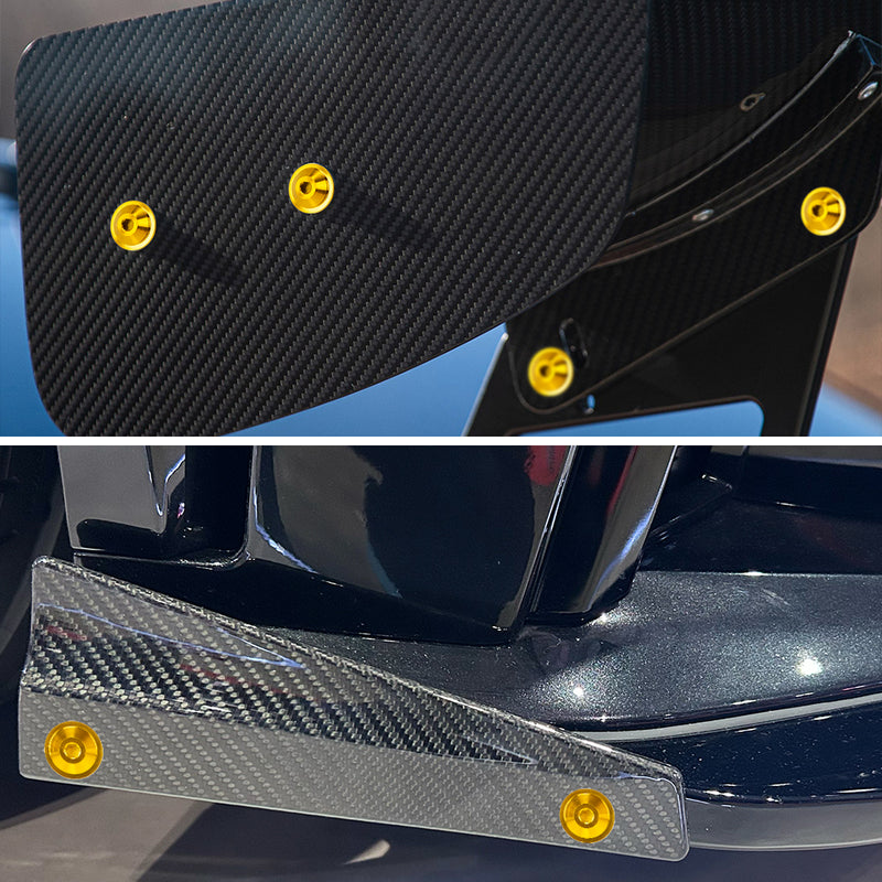 AeroBon Titanium Bolt Kit M6 x 20mm GR5 Button Head 18mm Head for Engine Bay Exterior Body Panels and Motorcycle Dress Up (Gold)