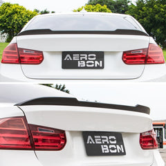 AeroBon Real Carbon Fiber Trunk Spoiler Compatible with 2013-2018 BMW 3 Series F30 Sedan F80 M3 Rear Spoiler (CS Style)