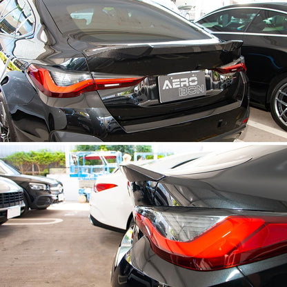 AeroBon Real Carbon Fiber Trunk Spoiler Compatible with 2021-2025 BMW 4 Series G26 Gran Coupe and G26 i4 Spoiler (G26 MP Style)