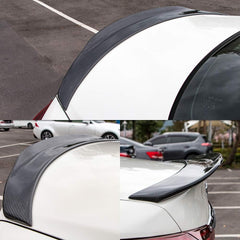 AeroBon Real Carbon Fiber Trunk Spoiler Compatible with 2017-2023 Infiniti Q60 Q60S Coupe Spoiler (H+ Style)
