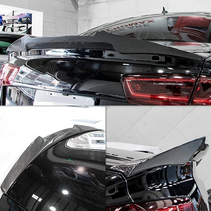 AeroBon Real Carbon Fiber Trunk Spoiler Compatible with 2007-2016 Audi A5 Coupe Rear Spoiler 8T3 (MV Style)