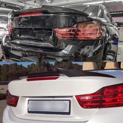 AeroBon Real Carbon Fiber Trunk Spoiler Compatible with 2013-2020 BMW 4 Series F33 Convertible Spoiler and F83 M4 Convertible Spoiler (MV Style)