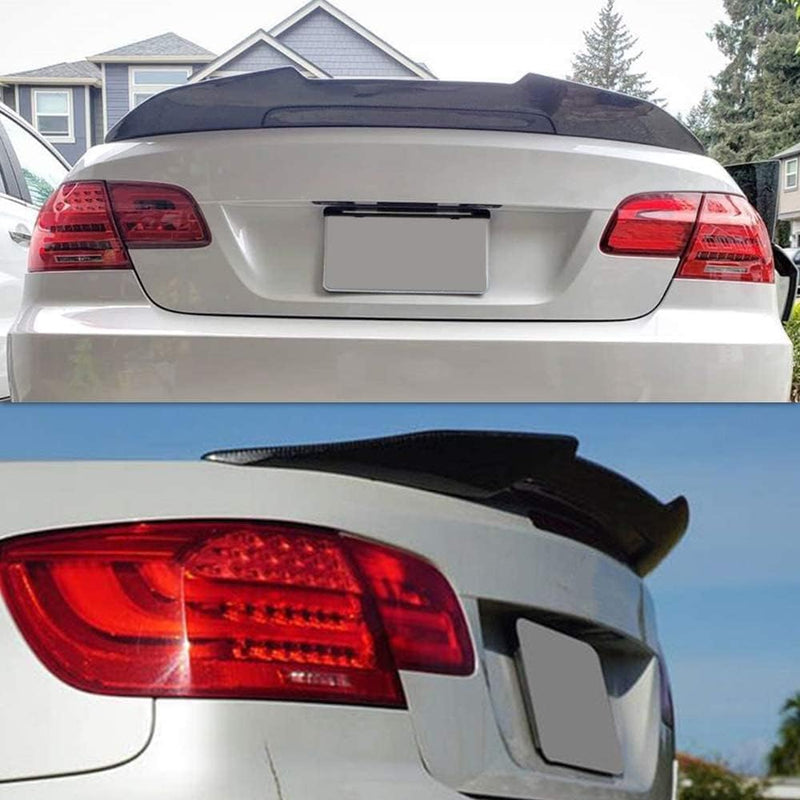 AeroBon Real Carbon Fiber Trunk Spoiler Compatible with 2007-2013 BMW 3 Series E93 Convertible E93 M3 Spoiler (H Style)