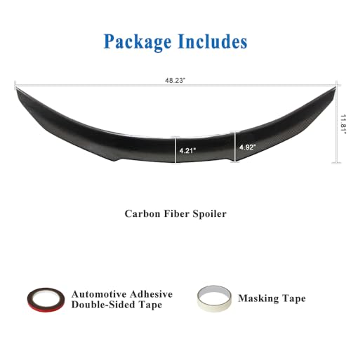 AeroBon Real Carbon Fiber Trunk Spoiler Compatible with 2024-2026 Tesla Model 3 Highland Rear Spoiler (H Style) High Kick