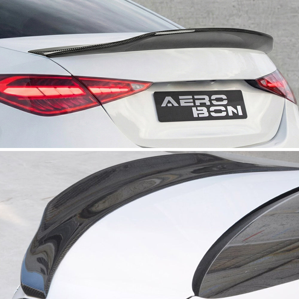 AeroBon Carbon Fiber Trunk Spoiler C-Class W206 (2022-2026) SP - 3K twill weave close-up