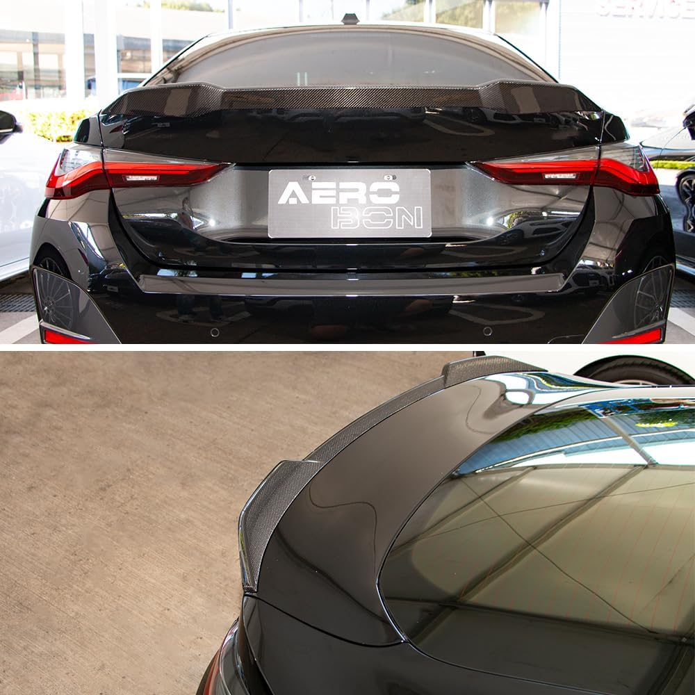 AeroBon Real Carbon Fiber Trunk Spoiler Compatible with 2021-2025 BMW 4 Series G26 Gran Coupe and G26 i4 Spoiler (G26 MP Style)