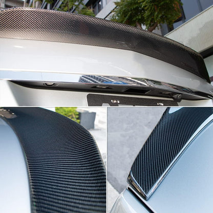 AeroBon Real Carbon Fiber Trunk Spoiler Compatible with 2010-2016 Mercedes E Class W212 Sedan Spoiler (H+ Style)