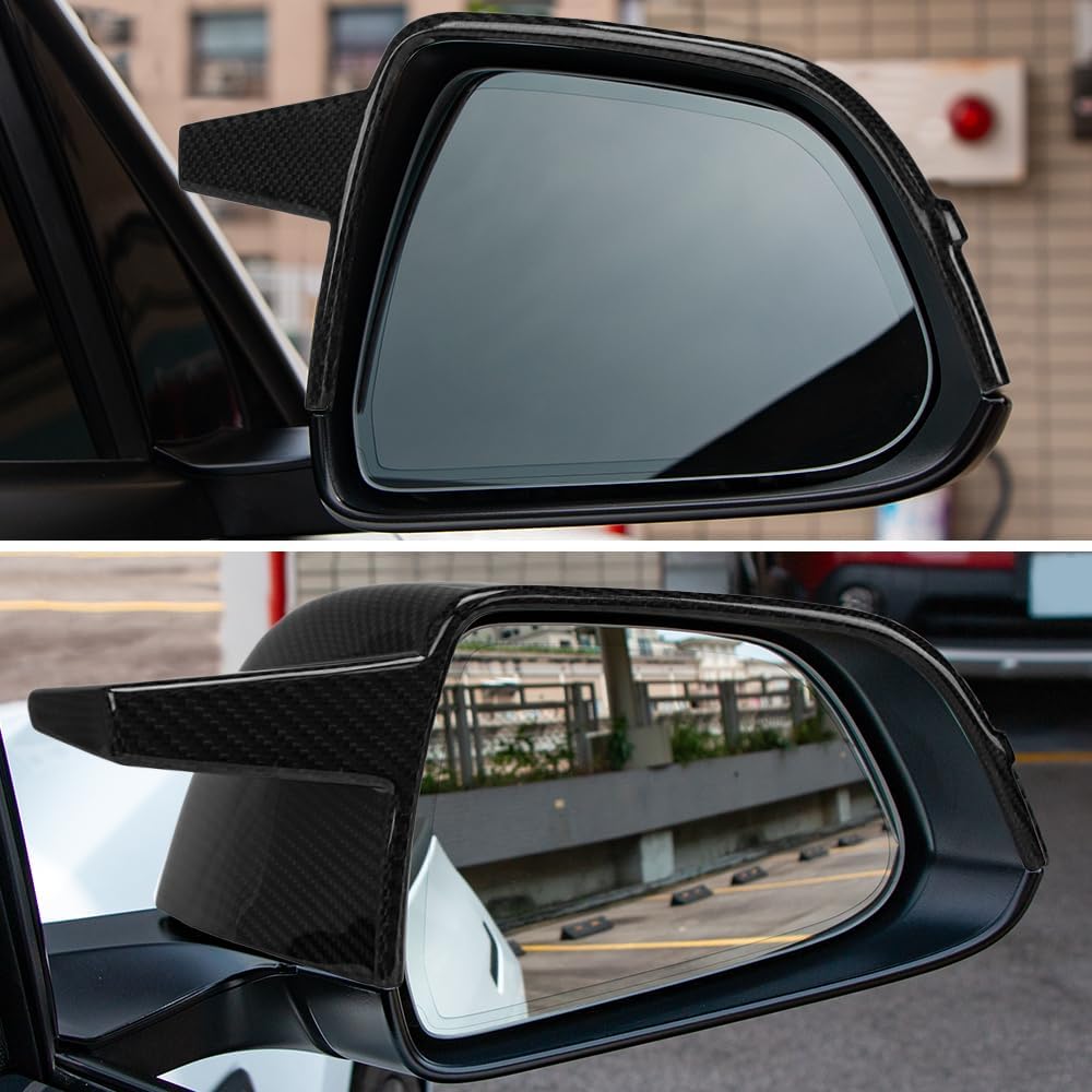 AeroBon Prepreg Dry Carbon Fiber Mirror Cap Overlays Compatible with 2017-2025 Tesla Model 3 Mirror Caps (SL Style) Sport Line