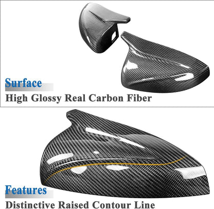 AeroBon Real Carbon Fiber Mirror Cover Compatible with 2013-2020 Audi A3 S3 RS3 (8V) Mirror Caps With Lane Assist