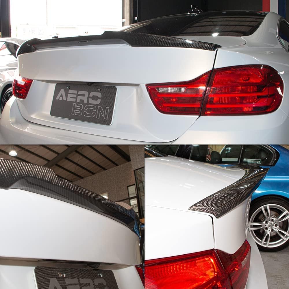 AeroBon Real Carbon Fiber Trunk Spoiler Compatible with 2015-2020 BMW F82 M4 Coupe Spoiler (MV Style)