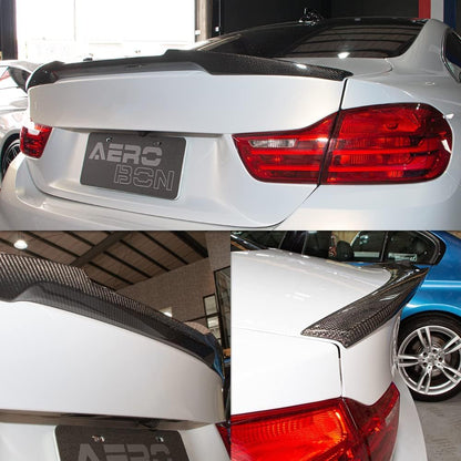 AeroBon Real Carbon Fiber Trunk Spoiler Compatible with 2015-2020 BMW F82 M4 Coupe Spoiler (MV Style)