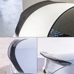 AeroBon Real Carbon Fiber Trunk Spoiler Compatible with 2017-2023 Infiniti Q60 Q60S Coupe Spoiler (H+ Style)