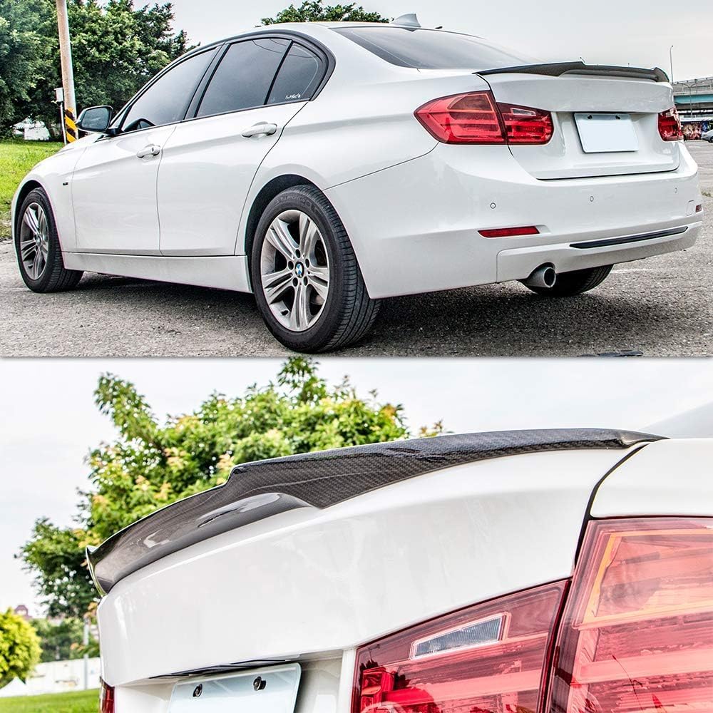 AeroBon Real Carbon Fiber Trunk Spoiler Compatible with 2013-2018 BMW 3 Series F30 Sedan F80 M3 Rear Spoiler (MV Style)