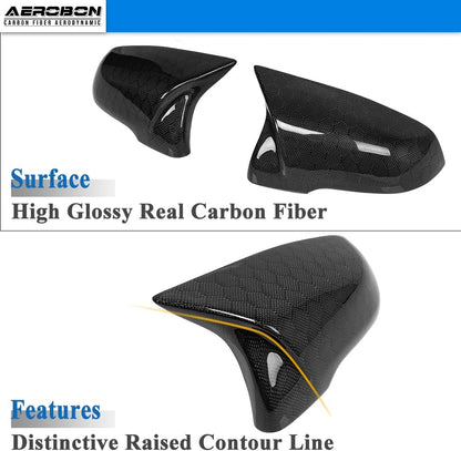 AeroBon Real Carbon Fiber Side Mirror Covers Compatible with 2020-2025 Toyota GR Supra A90 A91 Mirror Caps - Honeycomb Weave
