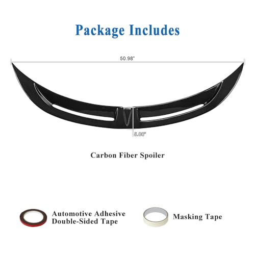 AeroBon Real Carbon Fiber Trunk Spoiler Compatible with 2024-2026 Tesla Model 3 Highland Rear Spoiler (Turbo Style)