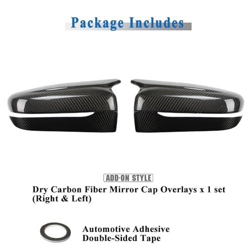AeroBon Dry Carbon Fiber Mirror Cap Overlays Compatible with 2021-2025 BMW 4-Series G22 430i Coupe, G23 430i Convertible, G26 430i Gran Coupe and i4 eDrive35 eDrive40 Mirror Cpas (Add-On Style)