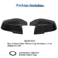 AeroBon Dry Carbon Fiber Mirror Cap Overlays Compatible with 2013-2020 BMW 4 Series F32 Coupe F33 Convertible F36 Gran Coupe Mirror Caps (Add-On Style)