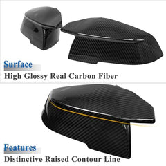 AeroBon Dry Carbon Fiber Mirror Cap Overlays Compatible with 2013-2020 BMW 4 Series F32 Coupe F33 Convertible F36 Gran Coupe Mirror Caps (Add-On Style)