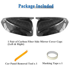 AeroBon Real Carbon Fiber Mirror Cover Compatible with Infiniti 2014-2024 Q50 Q50S Mirror Caps (Replacement Style) Honeycomb