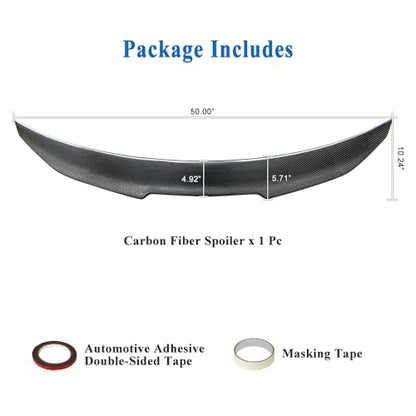 AeroBon Real Carbon Fiber Trunk Spoiler Compatible with 2019-2025 Audi A6 S6 (C8) Sedan Spoiler (H Style)