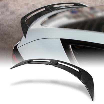 AeroBon Real Carbon Fiber Trunk Spoiler Compatible with 2024-2026 Tesla Model 3 Highland Rear Spoiler (Turbo Style)