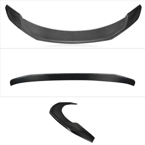 AeroBon Real Carbon Fiber Trunk Spoiler Compatible with 2024 2025 Tesla Model 3 Highland Spoiler (Big Style)