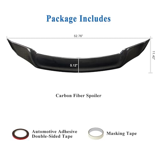 AeroBon Real Carbon Fiber Trunk Spoiler Compatible with 2023-2025 Honda Accord 11th Gen Sedan Rear Spoiler (TR Style)