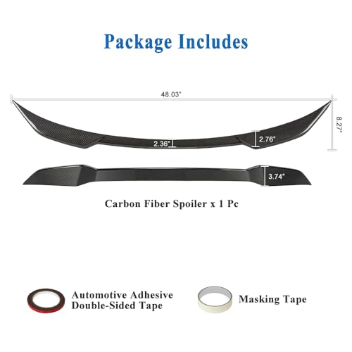 AeroBon Real Carbon Fiber Trunk Spoiler Compatible with 2022-2025 BMW 2 Series G42 Coupe and G87 M2 Spoiler (MP1 Style)