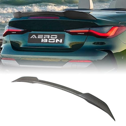AeroBon Real Carbon Fiber Trunk Spoiler Compatible with 2021-2024 BMW 4 Series G23 Convertible and M4 G83 Convertible Spoiler (MP1 Style)