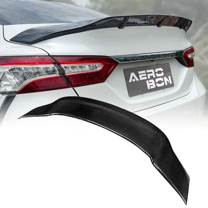 AeroBon Real Carbon Fiber Trunk Spoiler Compatible with 2018-2024 Toyota Camry Rear Spoiler (TR Style) Tuned Racing