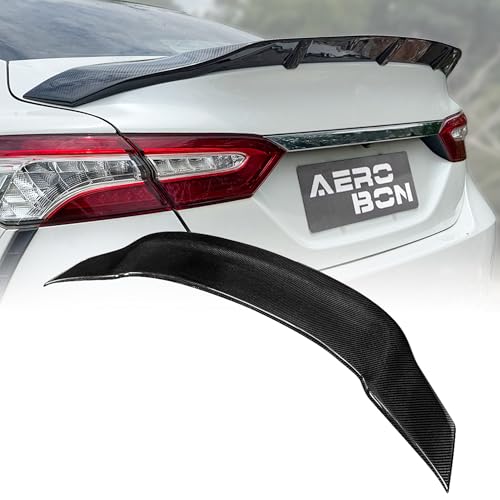 AeroBon Real Carbon Fiber Trunk Spoiler Compatible with 2018-2024 Toyota Camry Rear Spoiler (TR Style) Tuned Racing