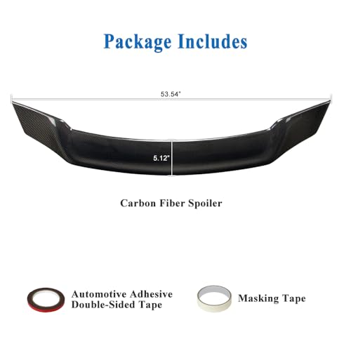 AeroBon Real Carbon Fiber Trunk Spoiler Compatible with 2018-2024 Toyota Camry Rear Spoiler (TR Style) Tuned Racing