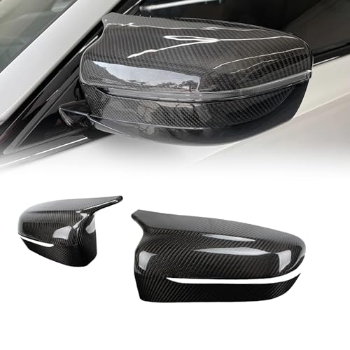 AeroBon Dry Carbon Fiber Mirror Cap Overlays Compatible with 2021-2025 BMW 4-Series G22 430i Coupe, G23 430i Convertible, G26 430i Gran Coupe and i4 eDrive35 eDrive40 Mirror Cpas (Add-On Style)