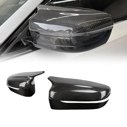 AeroBon Dry Carbon Fiber Mirror Cap Overlays Compatible with 2021-2025 BMW 4-Series G22 430i Coupe, G23 430i Convertible, G26 430i Gran Coupe and i4 eDrive35 eDrive40 Mirror Cpas (Add-On Style)