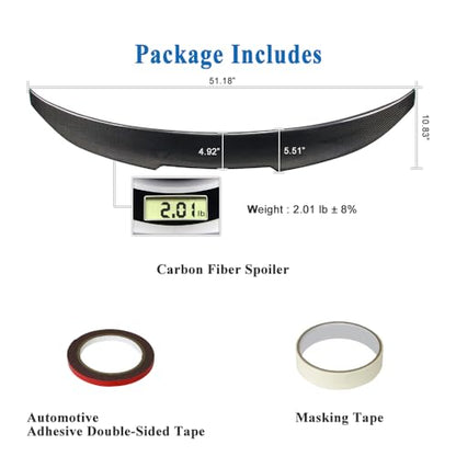 AeroBon Real Carbon Fiber Trunk Spoiler Compatible with 2022-2026 Honda Civic 4-Door Sedan Spoiler (H Style)