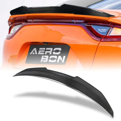 AeroBon Real Carbon Fiber Trunk Spoiler Compatible with 2018-2023 Kia Stinger Spoiler (H Style)