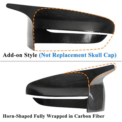 AeroBon Dry Carbon Fiber Mirror Cap Overlays Compatible with 2021-2025 BMW 4-Series G22 430i Coupe, G23 430i Convertible, G26 430i Gran Coupe and i4 eDrive35 eDrive40 Mirror Cpas (Add-On Style)
