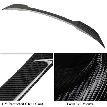 AeroBon Real Carbon Fiber Trunk Spoiler Compatible with 2021-2024 BMW 4 Series G23 Convertible and M4 G83 Convertible Spoiler (MP1 Style)