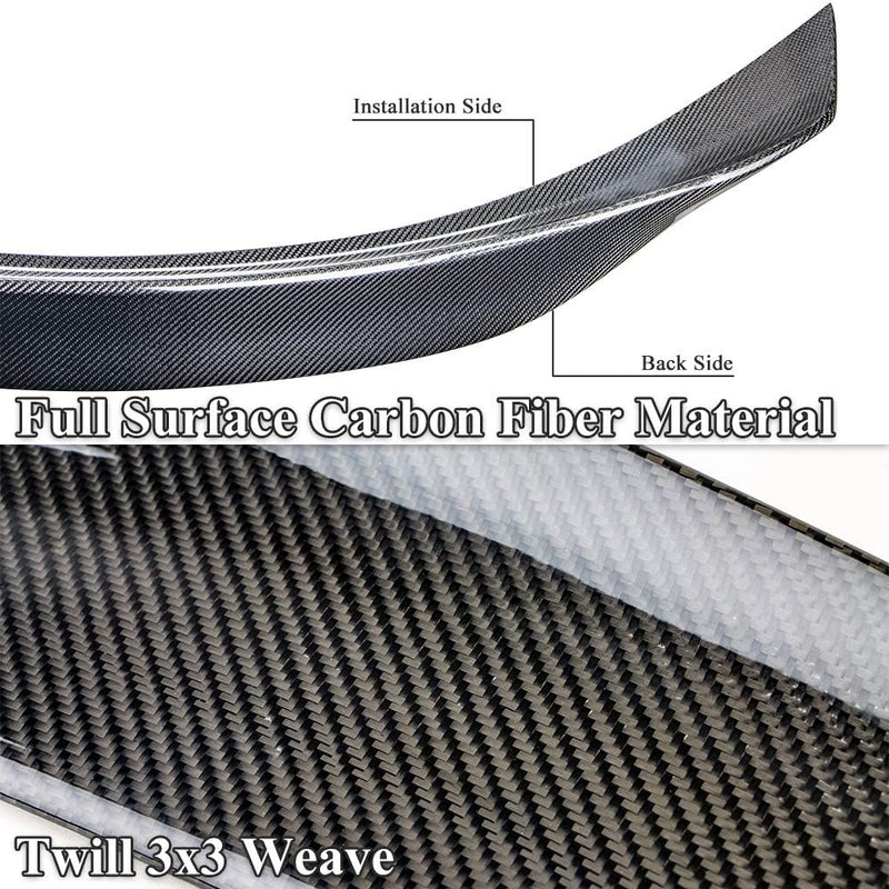 AeroBon Real Carbon Fiber Trunk Spoiler Wing Compatible with 2014-2024 Infiniti Q50 Q50S Sedan (AS Style)