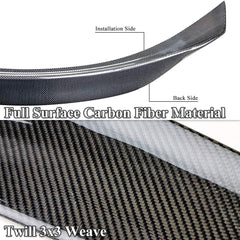 AeroBon Real Carbon Fiber Trunk Spoiler Wing Compatible with 2014-2024 Infiniti Q50 Q50S Sedan (AS Style)